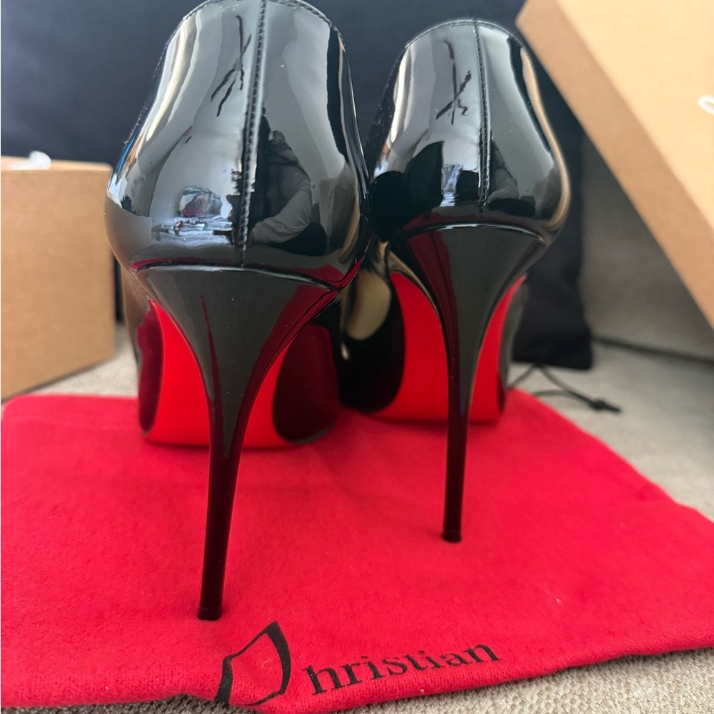 Christian Louboutin Glossy Black Stilettos - Picture 2 of 6
